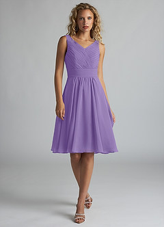 Azazie Grace Brautjungfernkleider A-Linie Plissee Chiffon Kleid Tahiti image1
