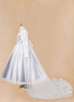 Azazie Elodie Flower Girl Dresses Ivory Stormy Ball-Gown Lace Dress image14