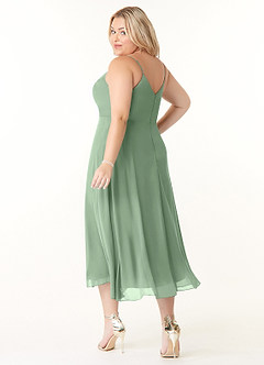 Azazie Clarissa Bridesmaid Dresses Matcha A-Line V-Neck Chiffon Dress image10