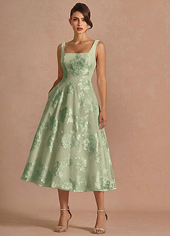 Vestido Verde Claro Midi Brynn image5