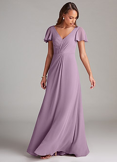 Azazie Soren Bridesmaid Dresses Wisteria A-Line Ruched Chiffon Dress image5