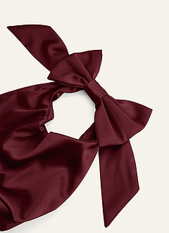 Capernet Color Cabernet Matching Color Stretch Satin Bow Handbag | Azazie UK