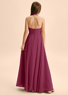 Azazie Kady Junior A-Linie Herzausschnitt Chiffon Kleid Maulbeerrot image2