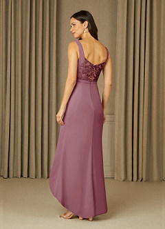 Azazie Yabelle Mother of the Bride Dresses Vintage Mauve Mermaid Lace Chiffon Dress image4