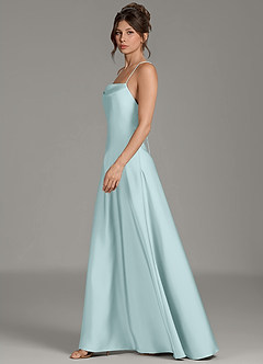Azazie Eris Brautjungfernkleider Eine Linie Plissee Stretch-Satin Kleid Seegrün image5