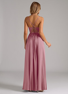 Azazie Aaida Bridesmaid Dresses Vintage Mauve A-Line Corset Stretch Satin Dress image6