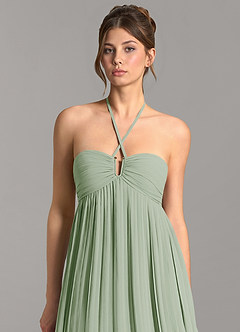 Azazie Addison Bridesmaid Dresses Dusty Sage Empire Sweetheart Neckline Chiffon Dress image6