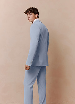 front Savile Light Blue Wool Blend Suit Jacket