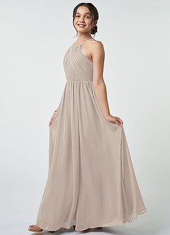 Azazie Leighton Junior Frost A-Line Pleated Chiffon Dress image4