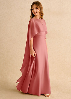 Azazie Fishie Girls Formal Sukienki dla dziewczynek sypiących kwiaty Linia A Matowy satynowy Długość podłogi Sukienka image6