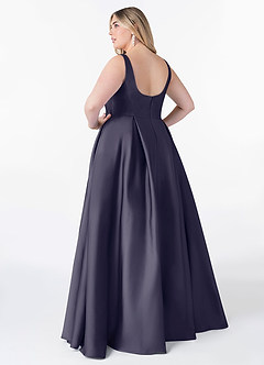 Azazie Neve Brautjungfernkleider Ballkleid mit Taschen Stretch-Satin Kleid Sturm image2