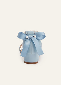 front Pärla och rosett öppen tå blockklackar för småbarn, stora barn