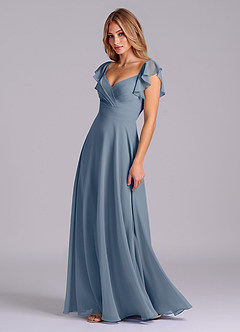 Azazie Leilani Bridesmaid Dresses Twilight A-Line Pleated Chiffon Dress image4