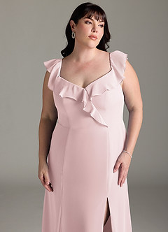Azazie Sophie Bridesmaid Dresses Blushing Pink A-Line Off the Shoulder Chiffon Convertible Dress image13