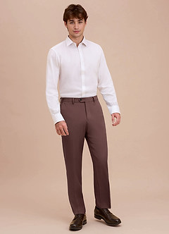 front Ethan Espresso Refined Weave Dress Pants