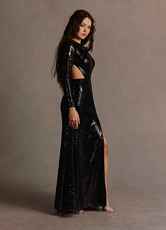 Kendra Black Open Back Gown image3