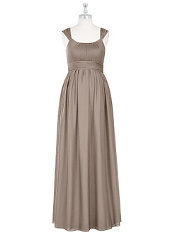 Azazie Melanie Final Sale Empire Pleated Mesh Floor-Length Dress image6
