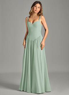 Azazie Evadina Suknie dla druhen Linia A Gorset Szyfon Do ziemi Sukienka image4