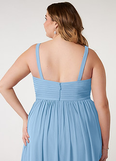 Azazie Chanel Kleider zum Anprobieren zu Hause Eine Linie Plissee Chiffon Kleid Schwarz image11