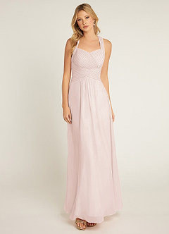 Azazie Claudia Bridesmaid Dresses Rose Petal A-Line Sweetheart Neckline Chiffon Dress image1