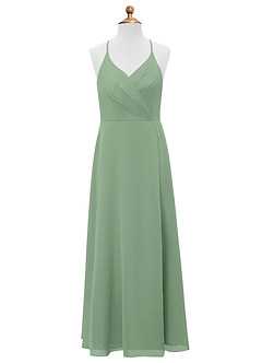Azazie Davis Junior Jurk van Chiffon met A-Lijn Matcha image7