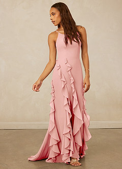 Christian Siriano Bridal for Azazie 1006 Bridesmaid Dresses Rosette Mermaid Ruched Chiffon Dress image4