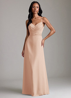 Azazie Kali Bridesmaid Dresses English Rose A-Line Pleated Chiffon Dress image1