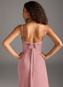 Azazie Mai Bridesmaid Dresses Dusty Rose Sheath Pleated Mesh Dress image6