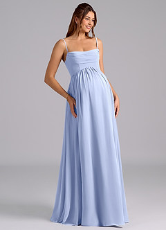 Azazie Saige Maternity Bridesmaid Dresses A-Line Pleated Chiffon Floor-Length Dress image7