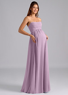 Azazie Saige Maternity Bridesmaid Dresses A-Line Pleated Chiffon Floor-Length Dress image8