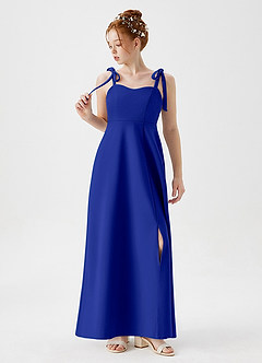 Azazie Rosey Junior Royal Blue A-Line Sweetheart Neckline Stretch Crepe Dress image4