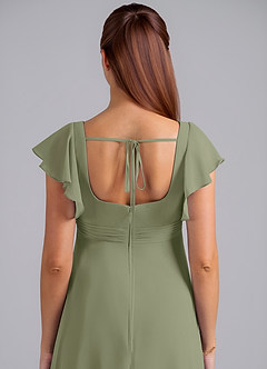 Azazie Bondi Maternity Bridesmaid Dresses A-Line Ruched Chiffon Floor-Length Dress image6