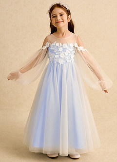 Azazie Zimi Flower Girl Dresses Lavender Ball-Gown Sweetheart Neckline Tulle Dress image4