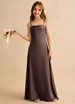 Azazie Mirabella Girls Formal Flower Girl Dresses Ganache Sheath Sweetheart Neckline Stretch Satin Dress image3