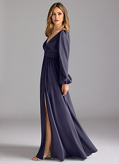 Azazie Norah Brautjungfernkleider A-Linie Stretch-Satin Kleid Sturm image4