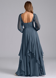 Azazie Karan Bridesmaid Dresses Neptune A-Line Long Sleeve Chiffon Dress image2