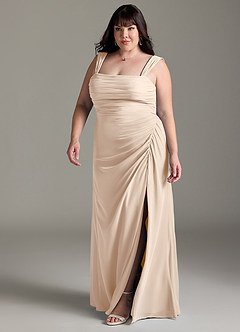 Azazie Jesaphine Bridesmaid Dresses White Alabaster Sheath Bow Chiffon Dress image12