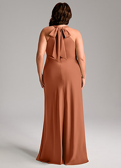Azazie Doretta Bridesmaid Dresses Cedar Rose Mermaid Pleated Stretch Satin Dress image10