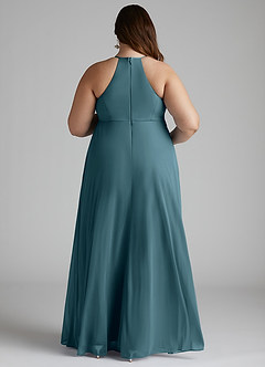 Azazie Annabelle Maternity Bridesmaid Dresses A-Line V-Neck Pleated Mesh Floor-Length Dress image8
