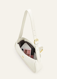 front Chic Bone Gold Buckle Shoulder Bag