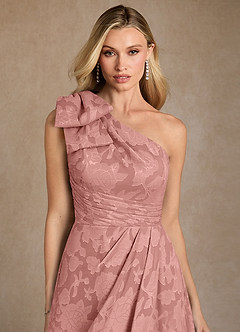 Azazie Easton Mother of the Bride Dresses Rosette Ball-Gown One Shoulder Floral Burnout Dress image3