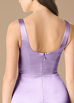 Azazie Joyce Brautjungfernkleider A-Linie Seitliche Cut-Outs Metallischer Satin Kleid Flieder image5