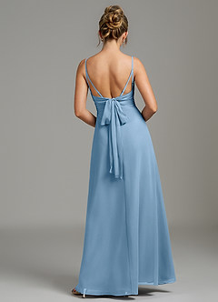 Azazie Sherah Bridesmaid Dresses Steel Blue A-Line Pleated Chiffon Dress image5