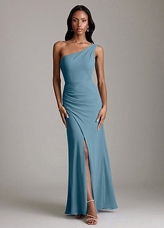 Azazie Madelyn Bridesmaid Dresses Bermuda Mermaid One Shoulder Chiffon Convertible Dress image6