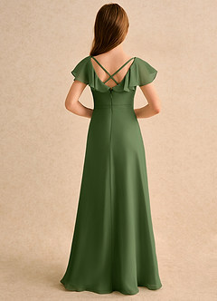 Azazie Nari Junior Formal Flower Girl Klänningar Klä A-Line i Chiffong med ärmar image2