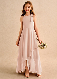 Azazie Boop Girls Formal Flower Girl Dresses English Rose A-Line Bow Chiffon Dress image4
