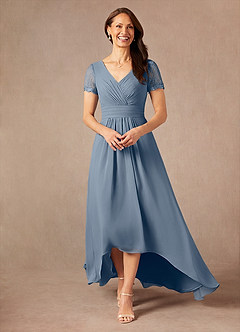Azazie Polly Mother of the Bride Dresses Twilight A-Line Lace Chiffon Dress image5
