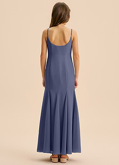 Azazie Evey Junior Abito Sirena in Chiffon Plissettato Stormy image2