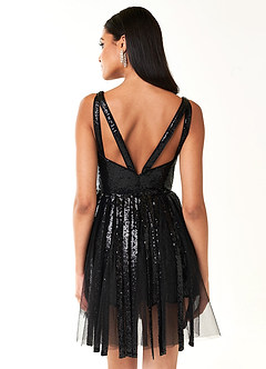 Roxie Black Gladiator Mini Dress image4