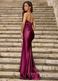 Emblace Burgundy Mermaid Prom Dress image2